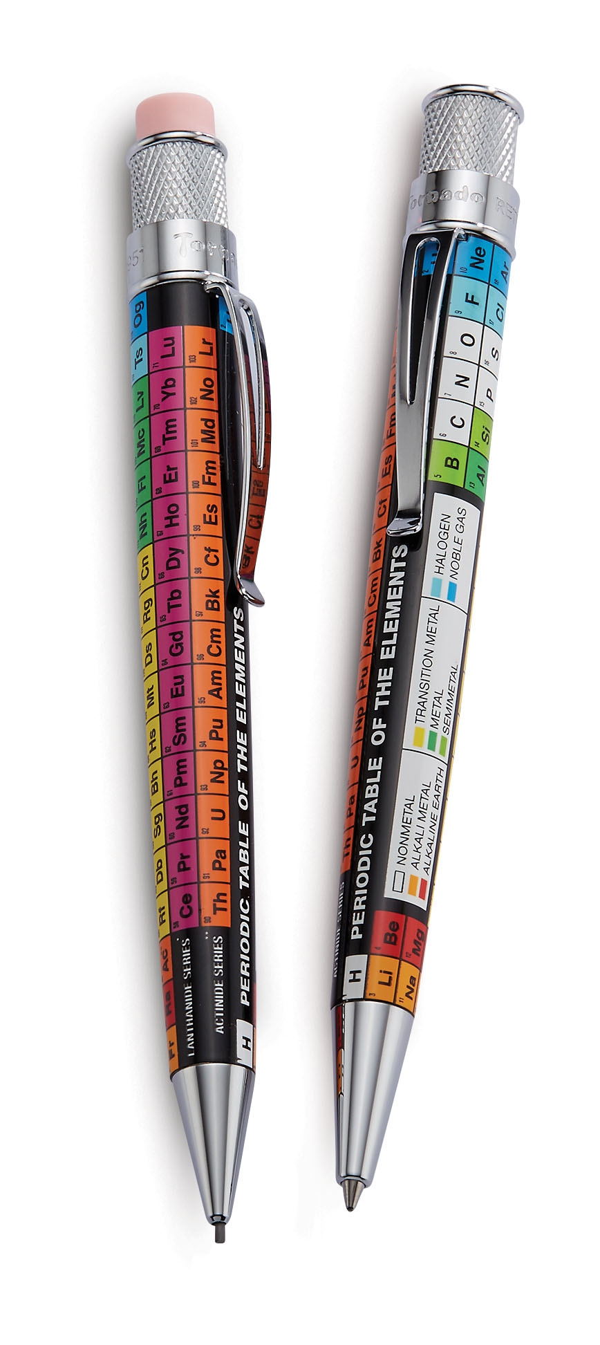 Tornado Dmitri Pen & Pencil Set - Periodic Table Design With Chrome Trim