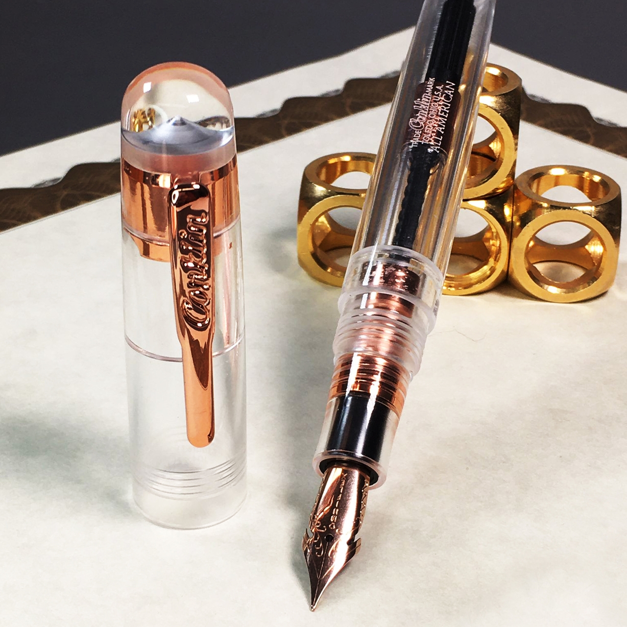 Conklin All American Demo Fountain Pen Rose Gold