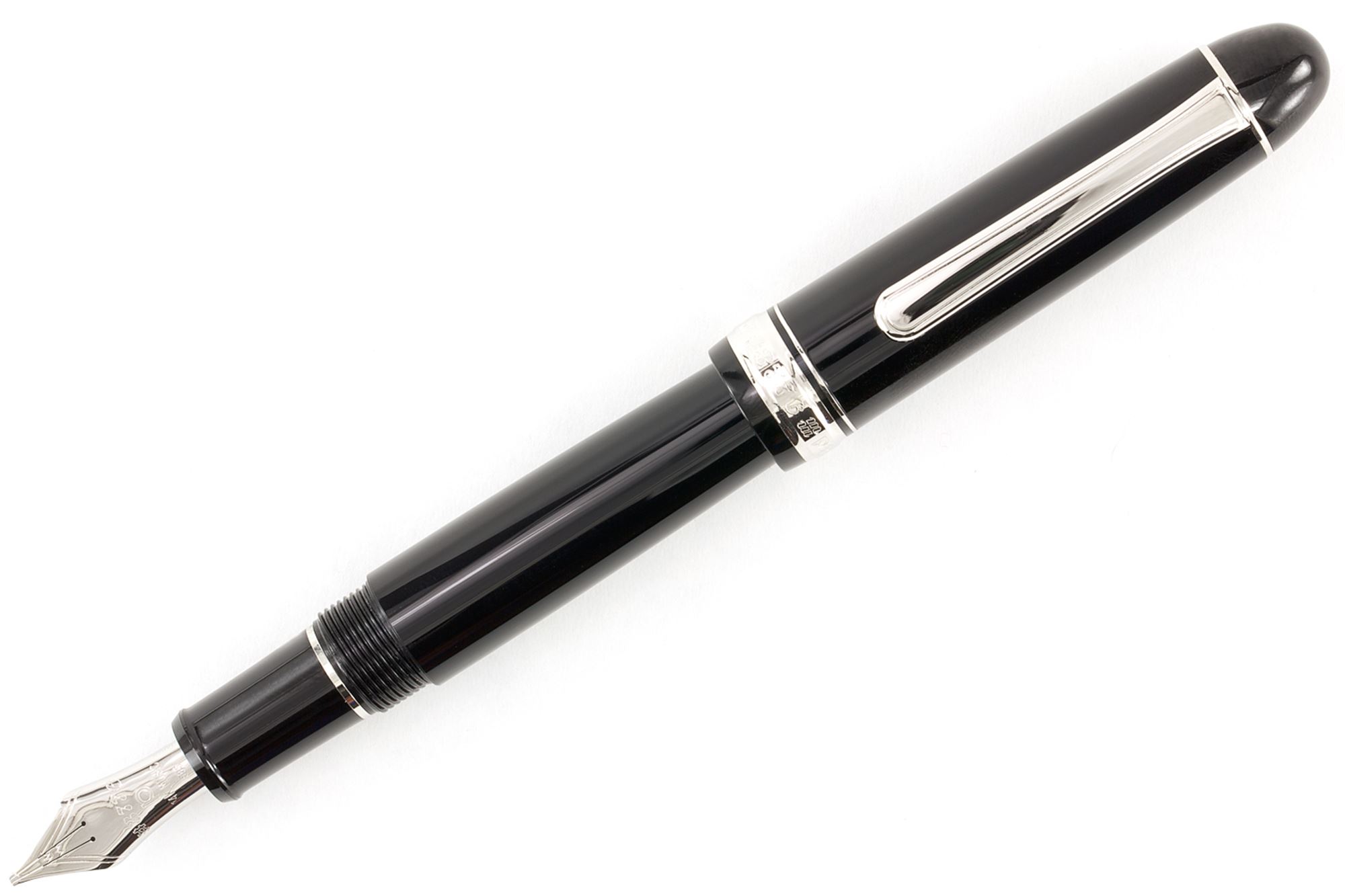 Platinum Music Nib Black with Rhodium Trim Fountain Pen