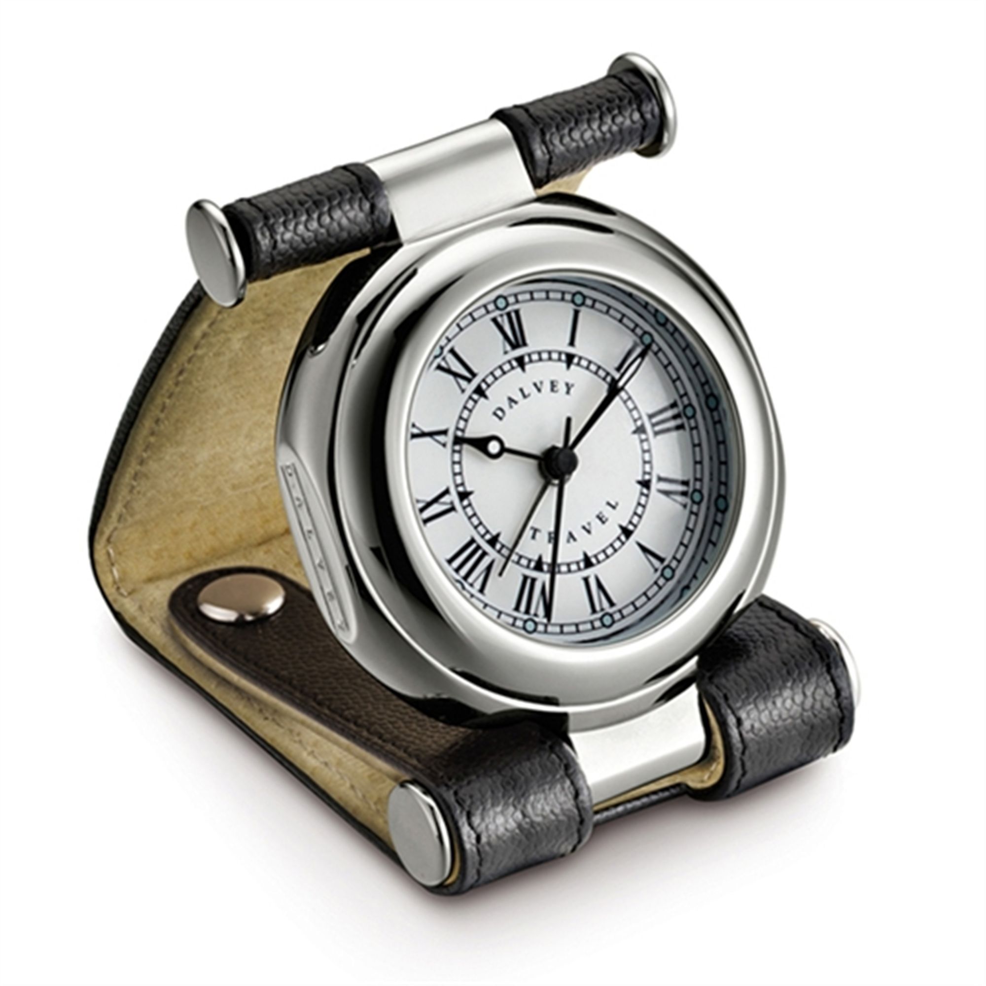 Dalvey Leather Travel Alarm Clock