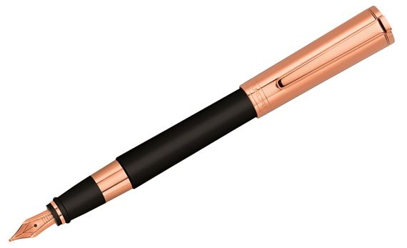 Aurora Tu Black with Rose Gold Cap Fountain Pen