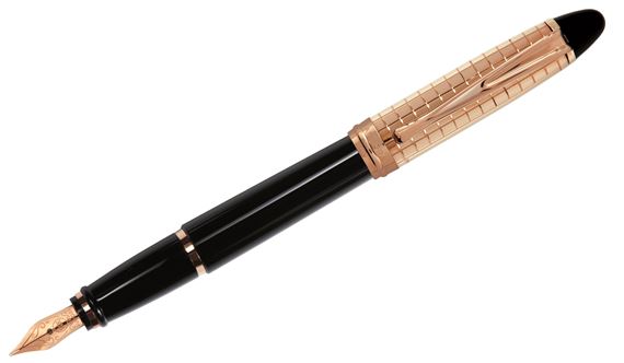 Aurora Ipsilon Quadra Gold and Black Fountain Pen