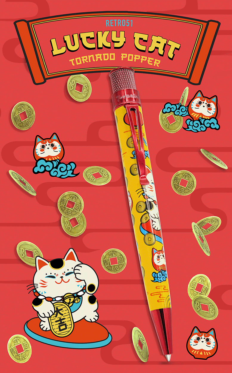 retro-51-limited-tornado-popper-lucky-cat-rollerball-ballpoint-pen