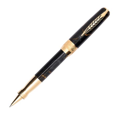 Pineider LaGrande Bellezza Rocco Gold Rollerball Pen Midnight Black