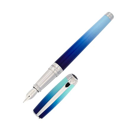 S.T. Dupont Line D Gradient Fountain Pen Blue/La Mer Broad
