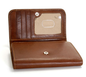 Tony Perotti Green Women's Prima Tri-Fold Wallet 