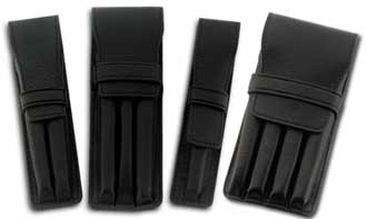 Fahrneys 4 Slot Leather Pen Case With Flap