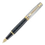 Sheaffer 300 Engraved Matte Black w/Chrome/Gold Cap Fountain Pen