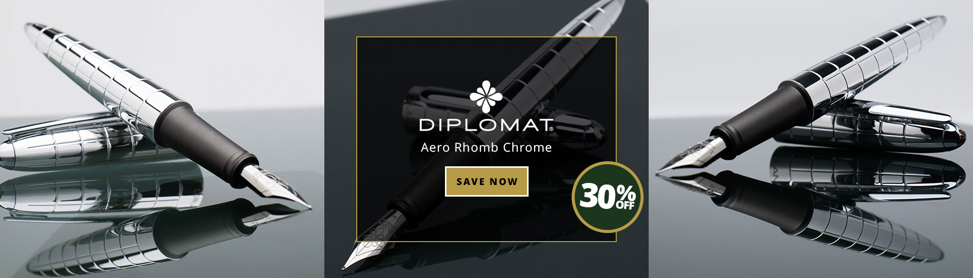 Diplomat Aero Rhomb Chrome Fountain Pen