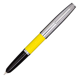 Aurora Duo-Cart Chrome Cap Fountain Pen M nib Yellow