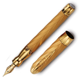 Pineider Matrix Fountain Pen - Gold Medium