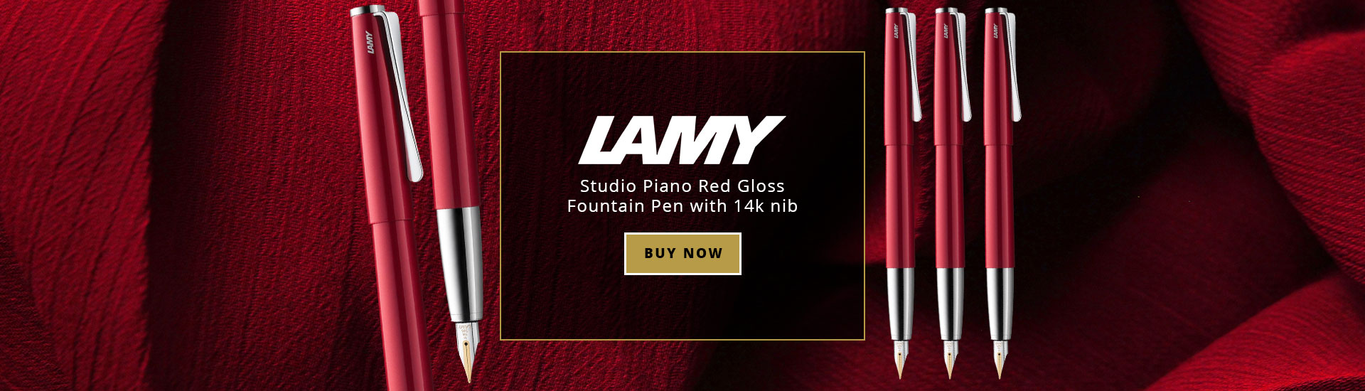 Lamy Studio Piano Red Gloss Fountain Pen with 14k nib
